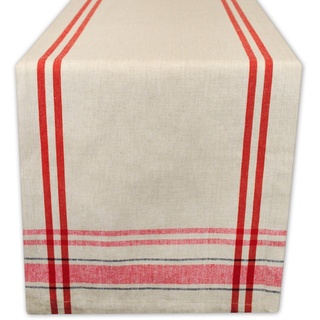 DII Tischläufer, French Stripe, Bauernhaus-Stil, 35,6 x 274,4 cm, Taupe/Rot