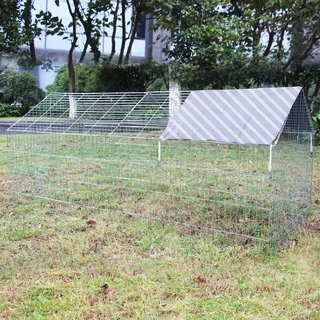 Wiltec Freilaufgehege Kaninchen 180 x 75 x 75 cm, Außengehege und Kleintierstall für Kaninchen, Hasen, Meerschweinchen, Freigehege als Hasenstall