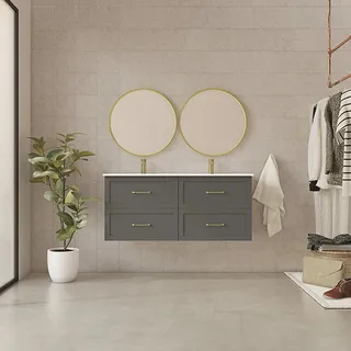 Randal Doppelwaschtisch DROME 120 cm Grau Matt mit Softclose