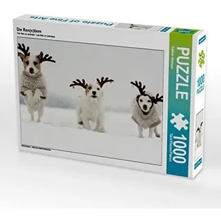 Puzzle · Die Ren(n) Tiere 1000 Teile Puzzle quer | wünschen Fröhliche Weihnachten · 1000 Teile · Lege-Größe 64 × 48 cm · CALVENDO Puzzle