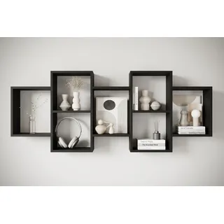 Home Affaire Wandregal Trio Hängeregal 160,8 x 18 x 65 cm Schwarz