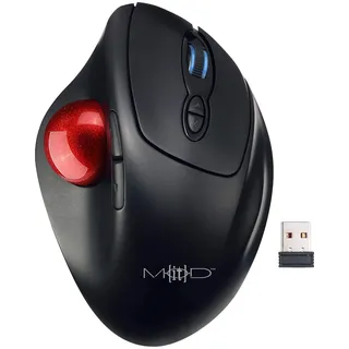 Mod-It Mouse: Kabellose Funk-Trackball-Maus mit 7 Tasten & Scrollrad, 1.600 DPI (Optische Funkmaus, Funk Laser Trackball, Mauspad)