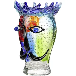 Gilde Tischvase GILDE Gesichtsvase Donald grün; rot H. 29 cm", grün, rot, B:19cm H:29cm T:19cm, Glas, Vasen, Tischvase