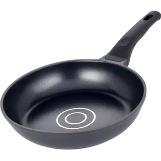 ELO Bratpfanne Ø 28 cm LAFER, Pfanne aus Aluminium mit Edelstahlbodenplatte und Antihaftveredelung, Pfanne für Ceran-, Gas-, Elektro-, Induktionsherde - spülmaschinengeeignet, Farbe: Schwarz - Schwarz