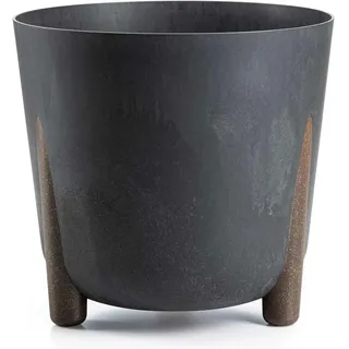 HowHomely Blumentopf Blumenkübel Pflanztopf Beton-Optik 34x32cm schwarz 19,4L