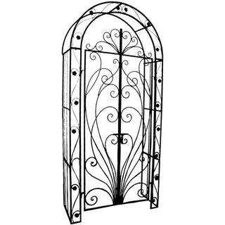 Garden Pleasure Rankbogen mit Tor 108 x 229 cm Braun