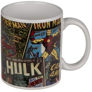 Keramik-Becher, Marvel Retro, für ca. 325 ml, H: 10 cm, Blau