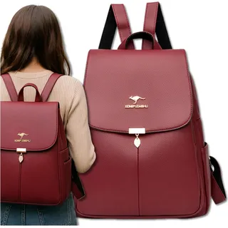 EDIBAZZAR | Damen Rucksack rot elegant aus Kunstleder urban