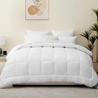 RUIKASI Bettdecke 155x220 Winter Warm - Decke 155 x 220cm Dicke Steppbettdecke, Winterbettdecke 155x220 cm 450GSM Füllung, Oberbett Bezug ohne Kissen