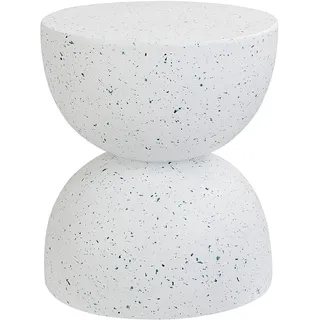 Beliani Beistelltisch Caoria Terrazzo weiß