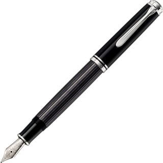 Pelikan Souverän M405 Stresemann Kolbenfüller schwarz/anthrazit/silber F (fein)