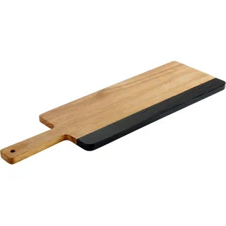 APS Servierbrett Akazie-Schiefer 2-tlg. 36,5 x 15 cm Braun/Schwarz