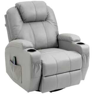 Homcom Massagesessel Relaxsessel mit Massagefunktion, Ruhesessel mit Fernbedienung , Grau , Metall , Füllung: Schaumstoff,Schaumstoff , 99x106x89 cm , Wohnzimmer, Sessel, Relaxsessel