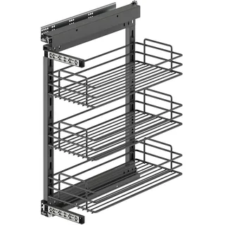 Emuca - TitaneStar-Auszugswagen mit Dämpfungssystem, Modul 300mm, Grau anthrazit, Stahl