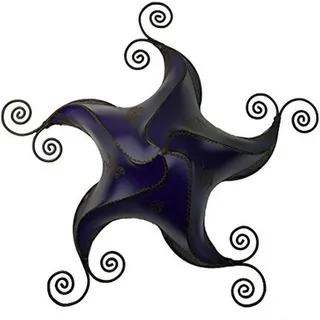 Orientalische Lampe Deckenleuchte Hängelampe marokkanische Deckenlampe Lederlampe STERN Berber Star 70 cm, lila - Lila