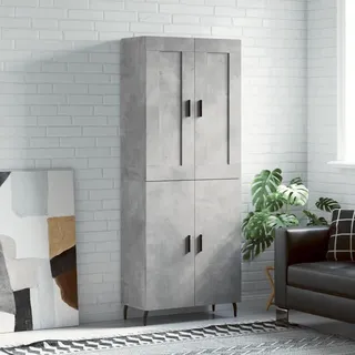 vidaXL Highboard Betongrau 69,5x34x180 cm Holzwerkstoff - Grau