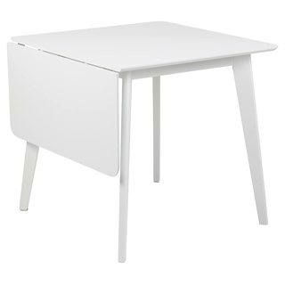 AC Design Furniture Roxanne Esstisch für 4 Personen in Weiß, Ausziehbarer Küchentisch Weiß, Moderner Retro Stil für Esszimmer, Esstisch Eckig, B: 80/120 x H: 76 x T: 80 cm