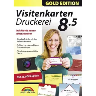 Markt + Technik Markt & Technik Visitenkarten Druckerei 8.5 Gold Edition Vollversion, 1 Lizenz Windows Büroorganisation