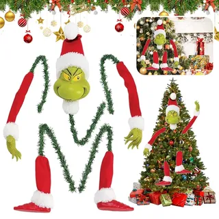 Weihnachtsgrinch mit Armen und Beinen Christbaumschmuck Grinch Elfenbein Arm