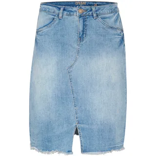 Jeansrock CREAM "Damen Denimrock CRKammie", Damen, Gr. 38, blau (soft blau denim), Obermaterial: 80% Baumwolle CO. 18% Polyester PES. 2% Elasthan EL., Röcke Jeansrock