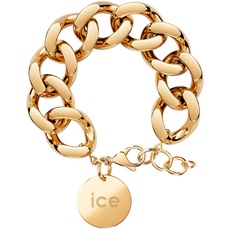 Bild ICE Jewellery - Chain Bracelet - Gold - Kettenarmband mit XL-Maschen für Frauen, geschlossen mit einer goldenen Medaille (021191)