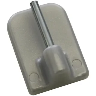 GARDINIA Klebehaken für Vitragestange flachoval 11 mm Silber-Matt