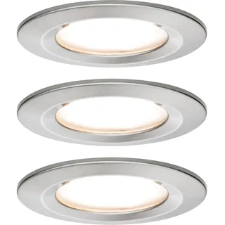 Paulmann Nova Bad-Einbauleuchte 3er Set rund silber