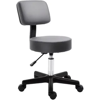 Homcom Rollhocker Kunstleder Grau