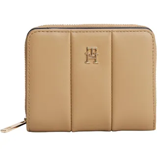 TOMMY HILFIGER Damen TH ICON MED ZA Quilted AW0AW17746 Geldbörse mit umlaufendem Reißverschluss, Khaki (Safari Canvas), Einheitsgröße, Khaki (Safari Canvas), One Size
