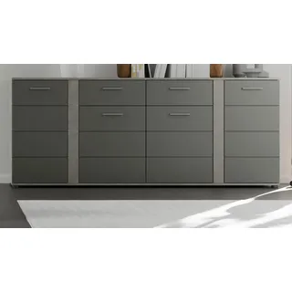 Sideboard "Bailey" grau matt und Matera grau Wohn- und Esszimmer Kommode 200 cm - Grau