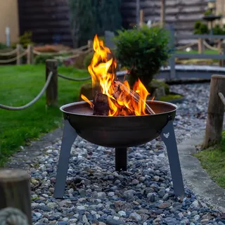 Rustikale kleine Feuerschale - Durchmesser 43 cm - Stahlblech - Rostlook - Hergestellt in Deutschland