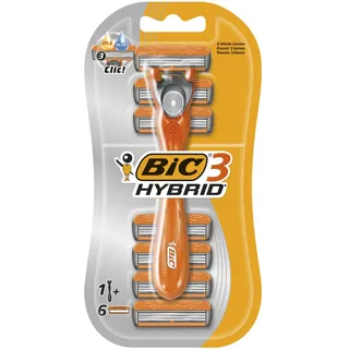 BIC 3 Hybrid Rasierer Set Männer, 3 Klingen, 1 Rasiergriff & 3 Wechsel-Klingen