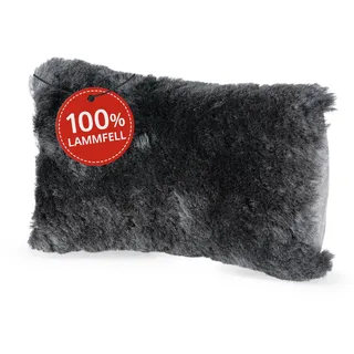 Walser Lammfell Nackenstütze Mila, Auto Nackenkissen aus 100% Lammfell, Nackenkissen Auto, Nackenkissen Reise, Reise Nackenkissen, Travel Pillow, Reisekissen Flugzeug, Flugzeug Kissen schwarz