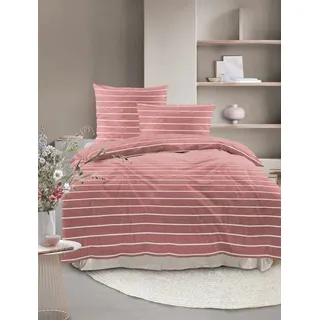IRISETTE Easy 8548 Gestreift Baumwolle Rot 135 x 200 cm + 2 x 80 x 80 cm