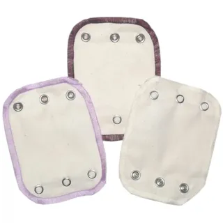 Kabea Bodyverlängerungen 3er Pack aus Bio-Baumwolle (3x gleiche Druckknopfgröße) (8 mm - Mittlere Knopfgröße, Weinrot/Flieder/Natur)