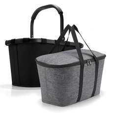 reisenthel, Set aus carrybag BK + coolerbag UH, BKUH, Einkaufskorb mit passender Kühltasche, Frame Black + Twist Silver
