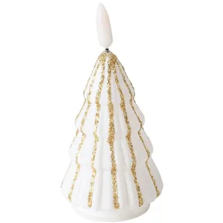 Boltze Kerze Weihnachtsbaum 12 cm Goldfarben/Weiß