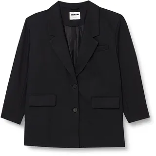 NOISY MAY Blazer Oversized mit Taschen Eleganter Basic Cardigan Plus Size Business Jacke Curvy NMMILLA, Farben:Schwarz,Größe Damen:50