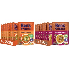 Ben's Original Express-Reis - Multipack - Mediterran (6 x 220g) I Mexikanisch (6 x 220g) - 12 Packungen
