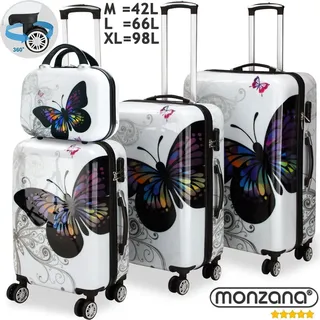 monzana Hartschalenkoffer Set 4-tlg. weiß/mehrfarbig