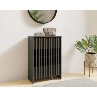 Home affaire Schuhschrank »MURET Schuhregal mit vier Fächer und zwei Türen, Lamellenfronten« Schuhkommode mit viel Stauraum, Maße B/T/H: 60/35,4/87 cm