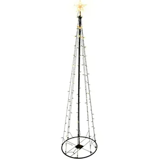 LED Metall Weihnachtsbaum mit Stern warmweiß 70 LEDs 120cm - Schwarz