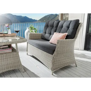 Destiny Loungesofa "CASA" Aluminium, Polyrattan, 2er Sofa, inkl. Auflagen, vintage weiß
