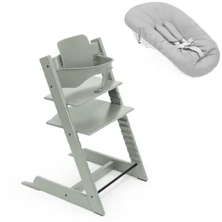 Stokke Tripp Trapp Hochstuhl, Glacier Green (inklusive Stuhl & Baby Set2) mit Newborn Set - Sicheres, verstellbares, ergonomisches Design
