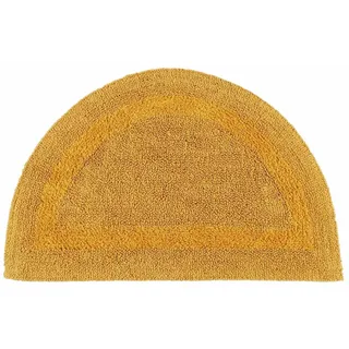 Homescapes Badematte halbrund 50/80 cm, 100% Baumwolle, wendbar , Gelb , Textil , Uni , Freiform , 50x80 cm , Oeko-Tex® Standard 100 , Heimtextilien, Badtextilien, Badematten