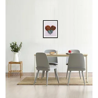 Queence »Ole« braun (farbe rahmen: schwarz, farbe bild(er): braun), B:50cm H:70cm, Acrylglas, Holz, Papier, Bilder, Bild, HD Premium Poster-Druck inkl. Holzrahmen,
