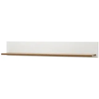 Furn.Design Wandboard weiß Pinie, Eiche hell Landhaus, Wandregal 130 cm , Holzwerkstoff , Nachbildung,Pinie , 130x20x20 cm , FSC 100% , Wohnzimmer, Regale, Wandboards