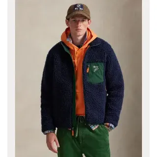 Polo Ralph Lauren für Herren. 710980869001 Fleecejacke mit marineblauem Logo (L), Lässig, Recyceltes Polyester, Nachhaltig