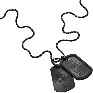 Diesel Herrenkette Font Dog Tag Edelstahl schwarz, DX1554001