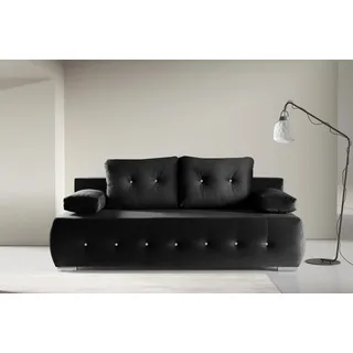 werk2 "Monaco Design Bettsofa, pflegeleichter Samtoptik Bezug, Breite 205cm", 2-Sitzer Schlafcouch mit Bettkasten & funkelnden Ziersteinchen,